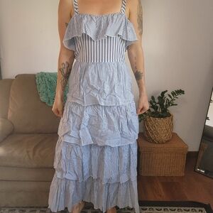 Victorias Secret Striped Tiered Maxi Dress Size Small